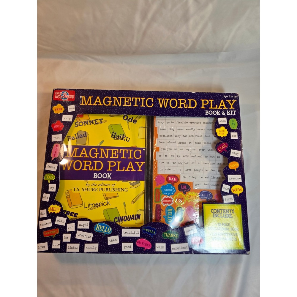 TS Shure Magnetic Word Play Book and Kit Poetry Educational Set 125 Magnets New!